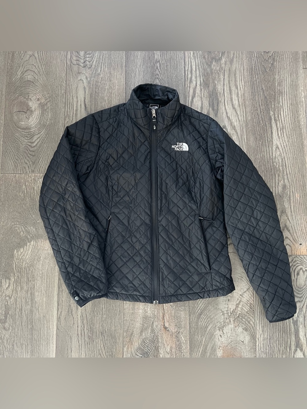 THE NORTH FACE TNF Black Quilted Zip Front Jacket Size M